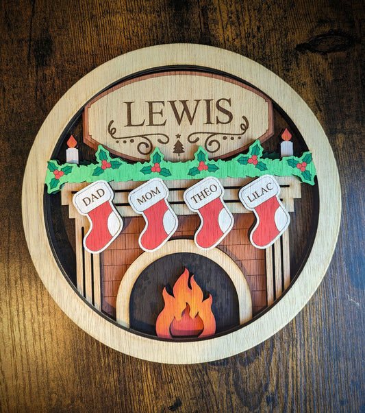 Fireplace Sign // Personalized & Painted